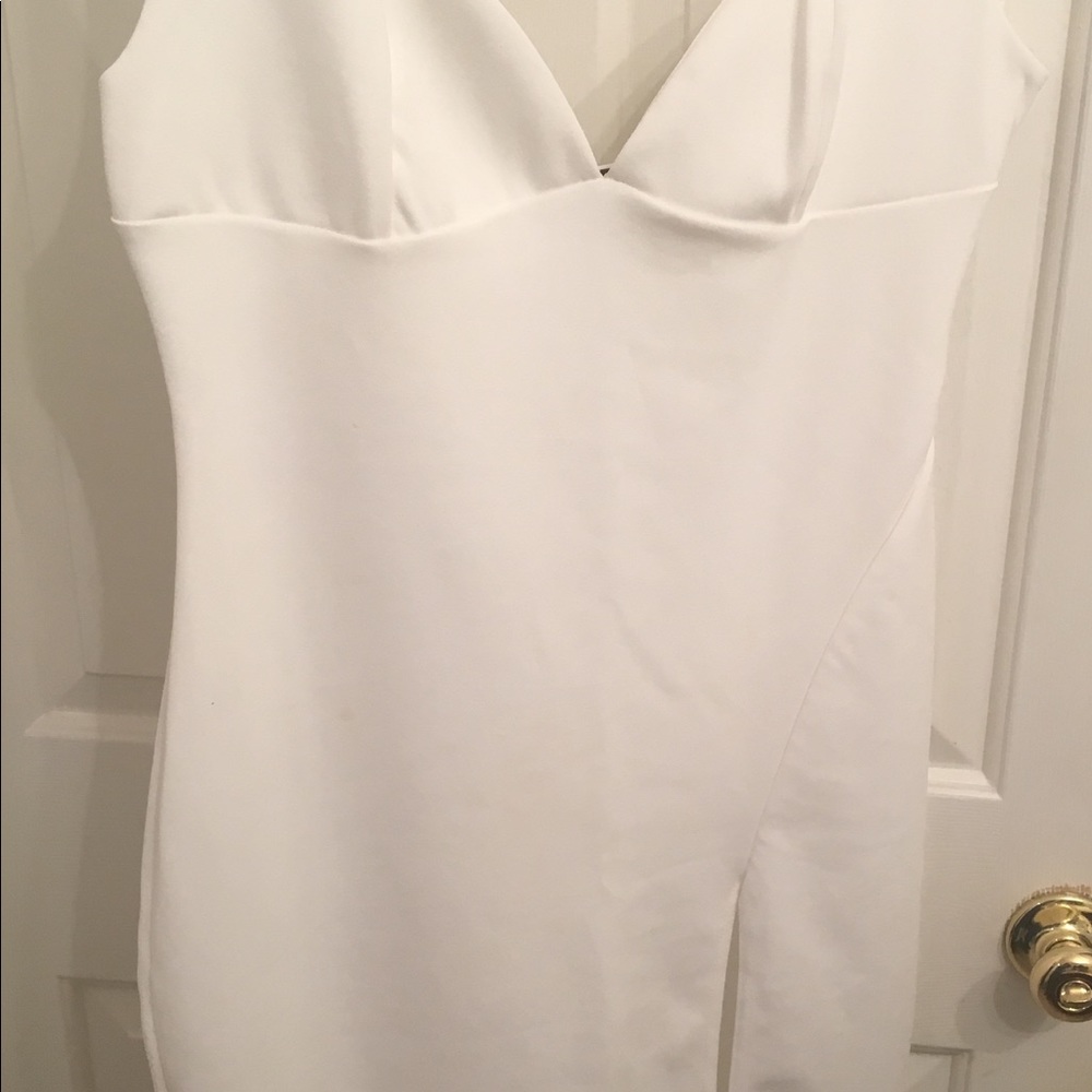 Boohoo White Midi Dress with high split - Picture 3 of 6